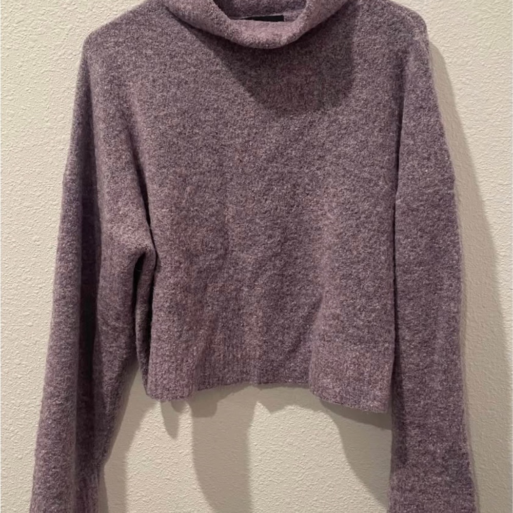 Kittenish Soft Purple Cowl Neck Sweater